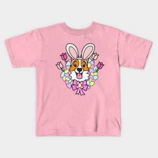 Easter Corgi Wreath Kids T-Shirt